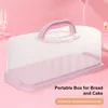 Prezent Cake Chleb Carrier Boxloaf Clear Keeper Pojemniki Okładka Zatrzymanie Uchwyt Otwarcie Przezroczysta prostokątna płyta przenośna