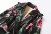 Женские траншеи Coats Snake Pattern Rose Print с длинным рукавом женский палаток 201230M03