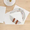 Masa peçete polyester pamuk 6pcs toptan düğün Noel placemats ve peçeteler kare beyaz restoran ev parti bezleri