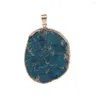 Pendant Necklaces Synthetic Turquoise Pendants 10 Colors For Choice Sweater Chain Necklace Imperial Stone 30-40mm