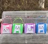 Borsa di Pasqua per ragazze Bomboniera papillon Cesto di coniglietto Coniglio di cartone animato Orecchie lunghe Secchio Seersucker Borse di caccia alle uova di Pasqua Borse per bambini Decorazione di nozze Borsa regalo