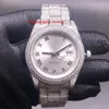 40 mm Alle diamanten horloge automatische mechanische herenhorloges voor mannen roestvrijstalen polshorloges klassieke bedrijfsontwerper polshorloge zilveren shell zwarte wijzerplaat