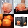 Ljushållare 800-1000g Natural Himalayan Salt Crystal Stone Holder 10x8cm Tea Light Stand Spa Crystals Wedding Valentine