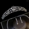 Ketting oorbellen set luxe kristal Europa bruid asnora mode eenvoudig dinerfeest kroon tiaras bruiloft sieraden