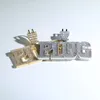 Iced Out Bling 5A CZ Plug Hänge Halsband Charm Micro Pave Full Cubic Zironica Stone Hip Hop Mode Cool Letter Smycken Herr