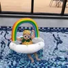 ライフベストブイチルドレンズスパンコール虹色の雲の座席リング幼児水泳リングベビーシートリングフロアティサマーウォーターマットレスキッズプールおもちゃT221214