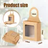 Kraft Paper Wine Bottle Box with Window Wine Hanging Foldable Gift Boxes Wine Boxes for Gifts Candy Chocolate LX5339