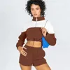 Women's Tracksuits Womens Patchwork 2 Piece Set Summmer Autumn Oversized Sweatshirt Sporting Shorts Sweat Two Outfit Sets