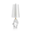 Bordslampor Post-Modern Clear Crystal Lamp Luxury Creative White Tyg vardagsrum Bedside Studie Dekoration Led E27 Desk Light Light Light