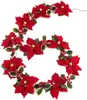 弦はクリスマスの花の飾り2m/3m 20ledsガーランドストリングライトdiyファブリック植物妖精のランプ飾りホームデコレーション