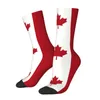 Chaussettes pour hommes Drapeau du Canada Hommes Femmes Équipage Unisexe Fun Patriotisme Printemps Été Automne Hiver Robe