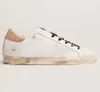 Scarpe eleganti Sneakers Scarpa piatta Dirty Golden Fashion Uomo Donna Ball Star Pelle bianca