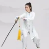 Roupas étnicas Moda branca Tai chi Uniforme Artes marciais chineses Tradicional Kungfu Terno Morning Sportswear Roupas T2003