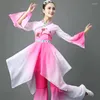 Abbigliamento da palcoscenico Donna Hanfu Danza classica Costume Yangko Ombrello femminile Fan Costumi di performance nazionali