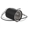 Suportes da lâmpada 2x E27 Base de parafuso cerâmica redonda redonda de lâmpada de lâmpada de lâmpada adaptadora metal com arame preto