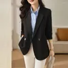 Women's Suits Lenshin Women Elegant Jacket Full Sleeve Blazer Fashion Office Lady Casual Coat Outwear Single Breasted Tops