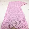Baby Pink 100 Materiały bawełniane afrykańskie sznurowadła szwajcarskie szwajcarskie sukienki ślubne Guipure dla kobiet6308279
