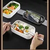 Dinnerware Sets Kitchen Microwave Lunch Box Stainless Steel Storage Container Children Kids School Portable Bento Organizer