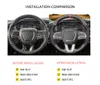 För Dodge Durango 2018-2021 Dodge Challenger Charger 2015-2021 Red Marker Carbon Fiber Suede Non-Slip Car Steering hjulskydd