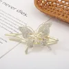 Kristall -Strass -Schmetterlingsklemme Haarclip Haarnadel Barrette Kopfwege Frauen Mädchen elegant Retro Kopfschmuck Schönes Partygeschenk