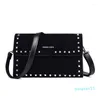 Evening Bags Women's Bag High Quality Soft Suede Leather Handbag Fashion Rivet Women Shoulder Female Messenger Sac