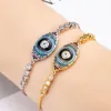 Charmarmband Zlxgirl Fashion Women Blue Emamel Eyes Shape Armband Par Lock Bangle Full Micro Pave Setting Tillbeh￶r