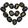 Natural Witches Runes Stones Set of 13 Healing Crystal with Engraved Gypsy Reiki Symbols for Meditation Divination294V
