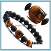 Beaded Strands Yoga Chakra Natural Stone Buddha P￤rlor Strand Armband Tiger Eye Amethyst Crystal Lava Rock Oil Diffuser Armband F Otlej