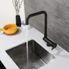 Robinets de cuisine Robinet de fenêtre avant Mitigeur pliable Eau amovible Noir 360 Évier rotatif