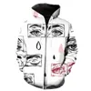 Heren Hoodies Abstract Animal Tiger Eyes Heren Zipper Hoodie Tieners Fashion Sweatshirts 3D Print Casual Otenized Tops Harajuku Hip Hop