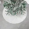 Christmas Decorations 78/90/122cm Tree Plush Mat Snowflake White Round Skirts Reusable For Home Year Decor Apron Ornament