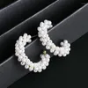 Hoop Earrings AOTEMAN 2022 Fashion Classic Women Open Personality Simple Circle Pearls For Female Jewelry