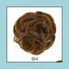 Chignons Chignon Hair Bun Hairpiece Curly Scrunchie Extensions Blond Bruin Black Heat Resistant Synthetic for Women Pieces Drop del Dh8he