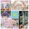 Decorative Flowers Wedding Party Favor Pink White Hanging Artificial Rattan Ceremony Decoration Silk Cloth Orchid Petal String 100 Pieces