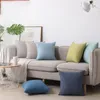 Pillow Plain Cotton Linen Thicken Square Solid Color Home Sofa Large Living Room Backrest