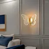Applique papillon LED nordique chambre chevet créatif salon fond décoration lampes