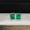 Stud -oorbellen Cmajor Sterling Silver Solid S925 Fijne sieraden Fashion Emerald Square Temperament Cubic Zirkon Classic voor vrouwen