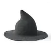 Boll Caps Women mode Peaked Wizard Hat Female Solid Color Personality Hip Hop Cosplay Party Halloween Witch Festival