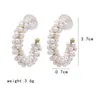 Hoop Earrings AOTEMAN 2022 Fashion Classic Women Open Personality Simple Circle Pearls For Female Jewelry