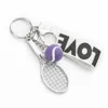 2021 New Mini Tennis Racket Keychain Creative Cute 6 Color Love Sport Keychains Car Bag Pendant Keyring Jewelry Gift Accessories2049
