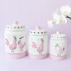 Storage Bottles High Quality Elegant Pink Gold-plated Embossed Chicken Cute Sealed Biscuits Tea Large Medium And Small Ceramic