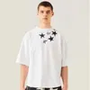 Camiseta de diseñador de palma, jersey con estampado de letras y estrellas de cinco puntas, camiseta informal de manga corta, camisetas sueltas a la moda