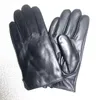 High-quality winter leather gloves womans wool touch screen rabbit fur cold - resistant warm sheepskin fingers black color no box a88b