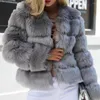 Women's Fur Chic Short Thermal Natural Women Jackets Solid Color Plush Cropped Coat Fluffy Winter Warm Jacket Outerwear Chaquetas