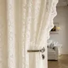 Rideau français salon Vintage blanc dentelle Voile chambre fenêtre épaississement rideaux romantique élégant IG décorer la maison