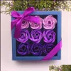 Flores decorativas grinaldas florestas de sab￣o rosa 9 pcs uma caixa de anivers￡rio dia de anivers￡rio presente artificial Decora￧￣o de decora￧￣o entrega de gotas h otj0q