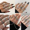 Cluster Rings Vintage Chain Snake Set For Women Fashion Moon Knuckle Finger Ring Female Boho Gold Color Party Jewelry Accessories