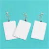 DIY Custom Pu Leather Single Single Soffication Blanks Holders With Keychain Ring Ring Sublimation B223