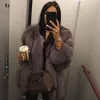 faux fur coats fur jacket long sleeve black brown coat womens Stand Collar Winter Thick Women Overcoat Warm Plus Size 5XL woman clothes