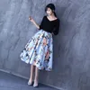 Ethnic Clothing Mid-Length Lady Print Floral A-Line Dresses Elegant Half Sleeve V-Neck Bridesmaid Wedding Party Skirt Gown Banquet Evening